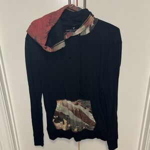 American Eagle Outfitters Black and Red Lightweight Jacket